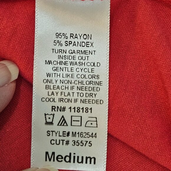 Sleeveless B.L.E.U. Red Tunic Top Medium Rhinestone Accents - Picture 5 of 7